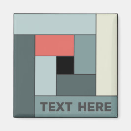 Geometrische Rechtecke (ver6) mit beliebigem Textm Magnet