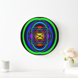 Geometrische Regenbogenfarben Große Wanduhr