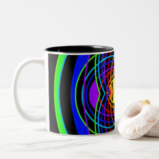 Geometrische Regenbogenfarben Zweifarbige Tasse