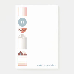 Geometrische Regenbogenmonogramm - Orange-Anmerkun Post-it Klebezettel