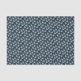 Geometrische Rentiere und Sternenblau Seidenpapier