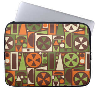 Geometrische Retro 50er Mitte- des Laptopschutzhülle