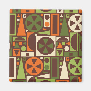 Geometrische Retro 50er Mitte- des Magnet