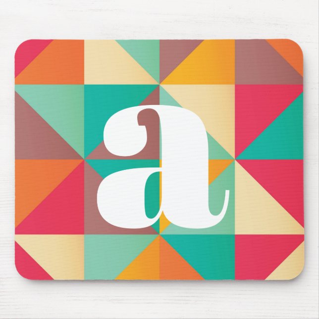 Geometrische Retro aus dem Mittelalter, trendy bun Mousepad (Vorne)