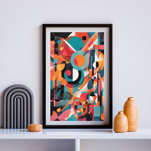 Geometrische Retro-Explosion Poster