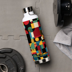 Geometrische Retro-Formen - Personalisierte Namens Trinkflasche