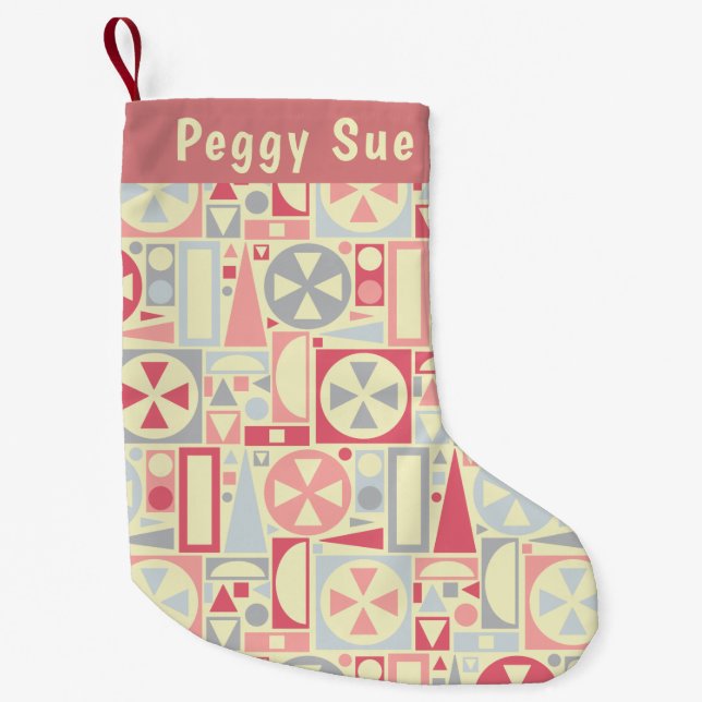 Geometrische Retro Fünfzigerjahre Mitte- des Kleiner Weihnachtsstrumpf (Vorderseite)