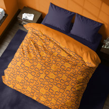 Geometrische Retro-Quadrate auf dem Pumpkin Duvet 