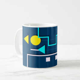Geometrische Retro-Tech Kaffeetasse