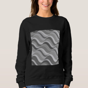 Geometrische Retro-Wave-Streifen grau - weiß optis Sweatshirt