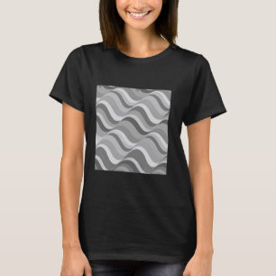 Geometrische Retro-Wave-Streifen grau - weiß optis T-Shirt