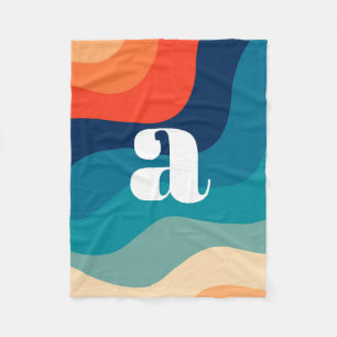 Geometrische Retro-Waves-Regenbogen-Trendy des mit Fleecedecke