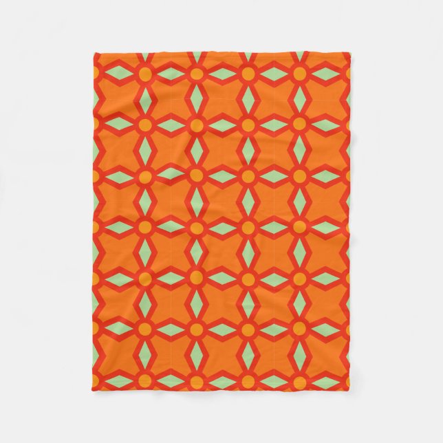 Geometrische Retrofarben 70er Fleecedecke (Vorderseite)