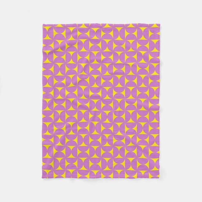 Geometrische Retrofarben 70er Fleecedecke (Vorderseite)