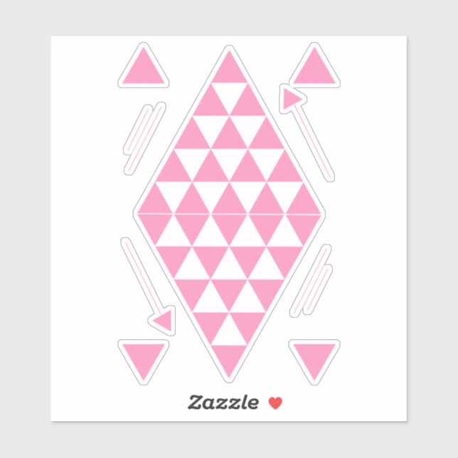 Geometrische rosa Dreiecke Aufkleber (Blatt)