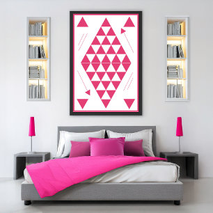 Geometrische rosa Dreiecke Poster
