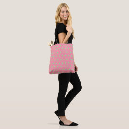 Geometrische rosa grüne Polka-Punkte Tasche