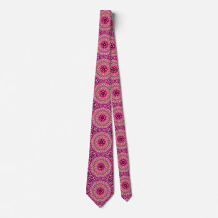 Geometrische rosa Mandala-Blume -67545 Krawatte