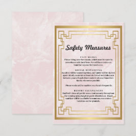 Geometrische rosa Marmorsicherheitsmaßnahmen Begleitkarte