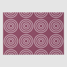 Geometrische rosa, weiße, konzentrische Kreise Seidenpapier