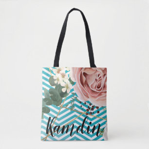 Geometrische Rose des personalisierten Tote Beutel Tasche
