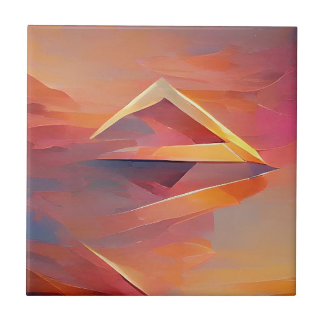 Geometrische Rose für abstrakte Kunst Fliese (Vorderseite)