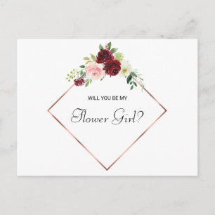 Geometrische Rose Gold Frühlingsblumen Blumenmädch Einladungspostkarte