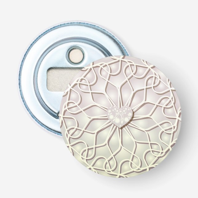 Geometrische Rose Gold LIEBE Herzmuster Flaschenöffner (Vorderseite)