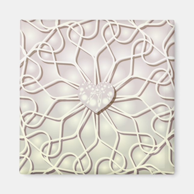 Geometrische Rose Gold LIEBE Herzmuster Magnet (Vorne)