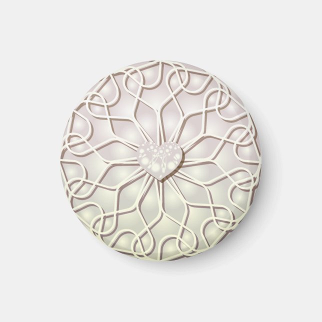 Geometrische Rose Gold LIEBE Herzmuster Magnet (Vorne)