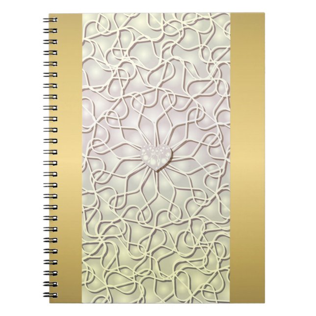 Geometrische Rose Gold LIEBE Herzmuster Notizblock (Vorderseite)