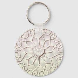 Geometrische Rose Gold LIEBE Herzmuster Schlüsselanhänger