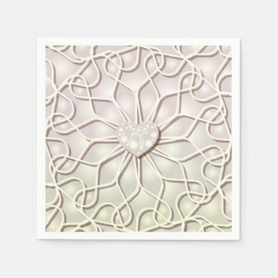 Geometrische Rose Gold LIEBE Herzmuster Serviette