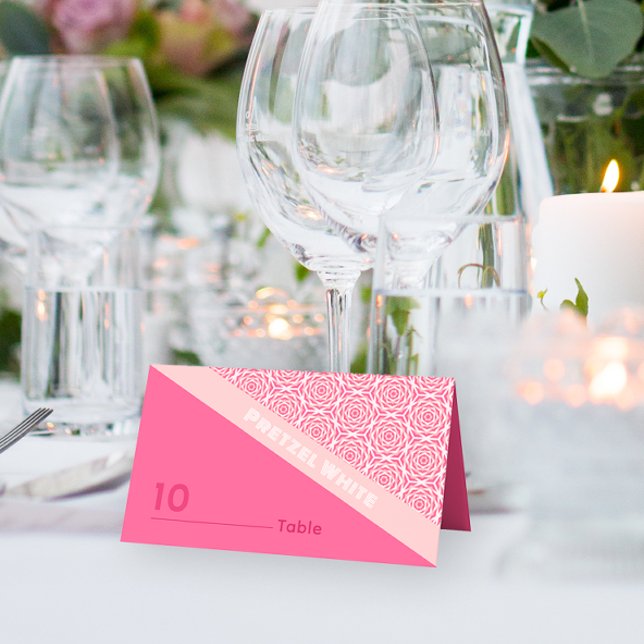 Geometrische Rose Rote Hochzeitgefaltete Platzkart Platzkarte (Von Creator hochgeladen)