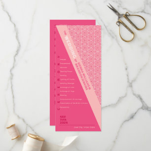 Geometrische Rose - Rotes Hochzeitsprogramm Programm