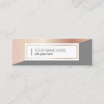 Geometrische Rosegold graue MiniVisitenkarte