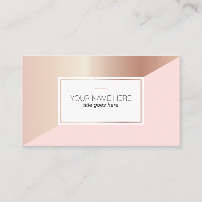 Geometrische Rosegold MistyRose Visitenkarte (Vorderseite)