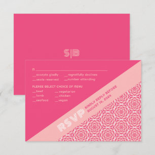 Geometrische Rosen Rote Hochzeit RSVP Karte