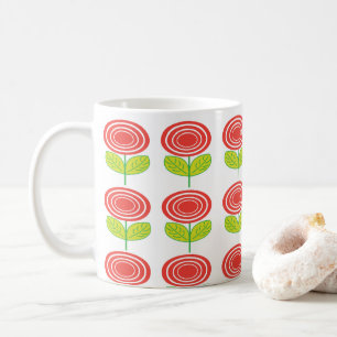 Geometrische rote Blume Kaffeetasse