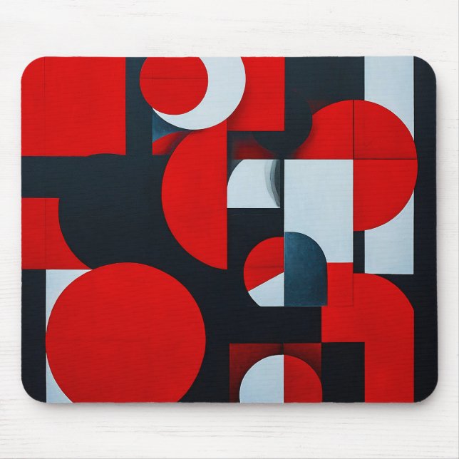 Geometrische rote Formen Mousepad (Vorne)