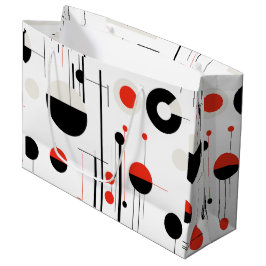 Geometrische, rote, schwarze Bauhaus-Formen auf we Große Geschenktüte