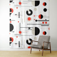 Geometrische, rote, schwarze Bauhaus-Formen auf we