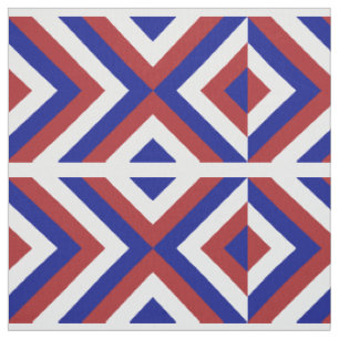 Geometrische rote, weiße und blaue Sparren Stoff