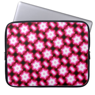 geometrische, rote, weiße und schwarze Musterhülse Laptopschutzhülle