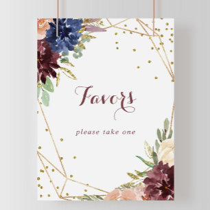 Geometrische rustikale Gold-Glitter-Geschenke-Tafe Poster