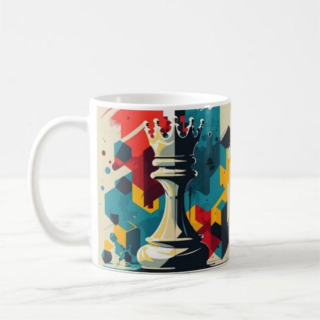 Geometrische Schachkaffee-Tasse - kühl und farbenf Kaffeetasse (Links)