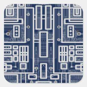 Geometrische Schalttafel Quadratischer Aufkleber