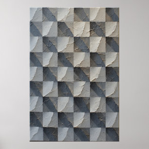 Geometrische Schatten: Eine skulpturale Textur-Ill Poster