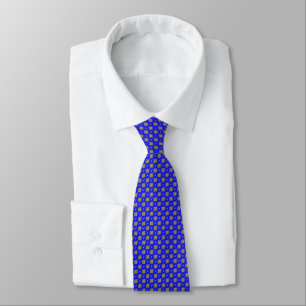 Geometrische Schimmerpixel auf Blau   Krawatte