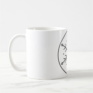 Geometrische Schneeflocke in Kreislinienarbeit Kaffeetasse